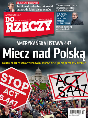 Okładka tygodnika „Do Rzeczy”, wydanie nr 19/2019 (321)