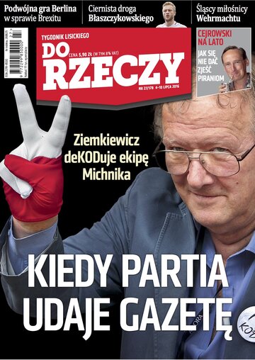 Okładka tygodnika „Do Rzeczy”, wydanie nr 27/2016 (178)