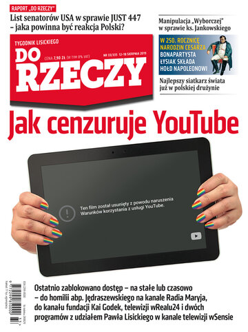 Okładka tygodnika „Do Rzeczy”, wydanie nr 33/2019 (335)