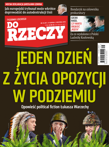 Okładka tygodnika „Do Rzeczy”, wydanie nr 35/2018 (287)