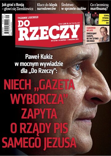 Okładka tygodnika „Do Rzeczy”, wydanie nr 35/2016 (186)