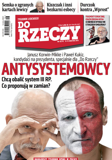 Okładka tygodnika „Do Rzeczy”, wydanie nr 16/2015 (115)