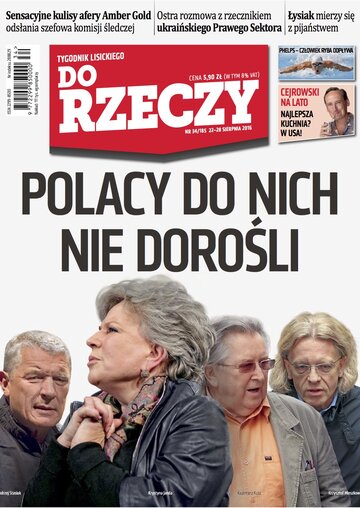Okładka tygodnika „Do Rzeczy”, wydanie nr 34/2016 (185)
