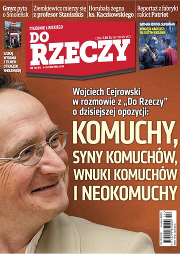 Okładka tygodnika „Do Rzeczy”, wydanie nr 14/2016 (165)