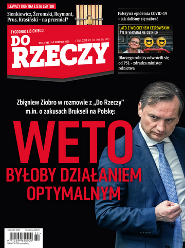 Okładka tygodnika „Do Rzeczy”, wydanie nr 32/2020 (385)