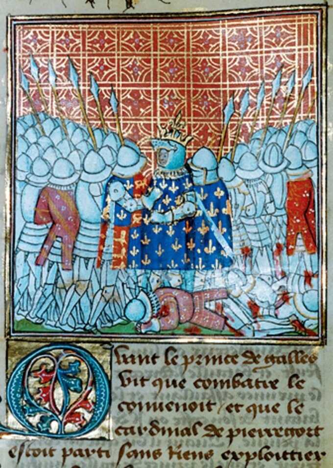 Jean Froissart, Pojmanie Jana II Dobrego. Bitwa pod Poitiers (1356)