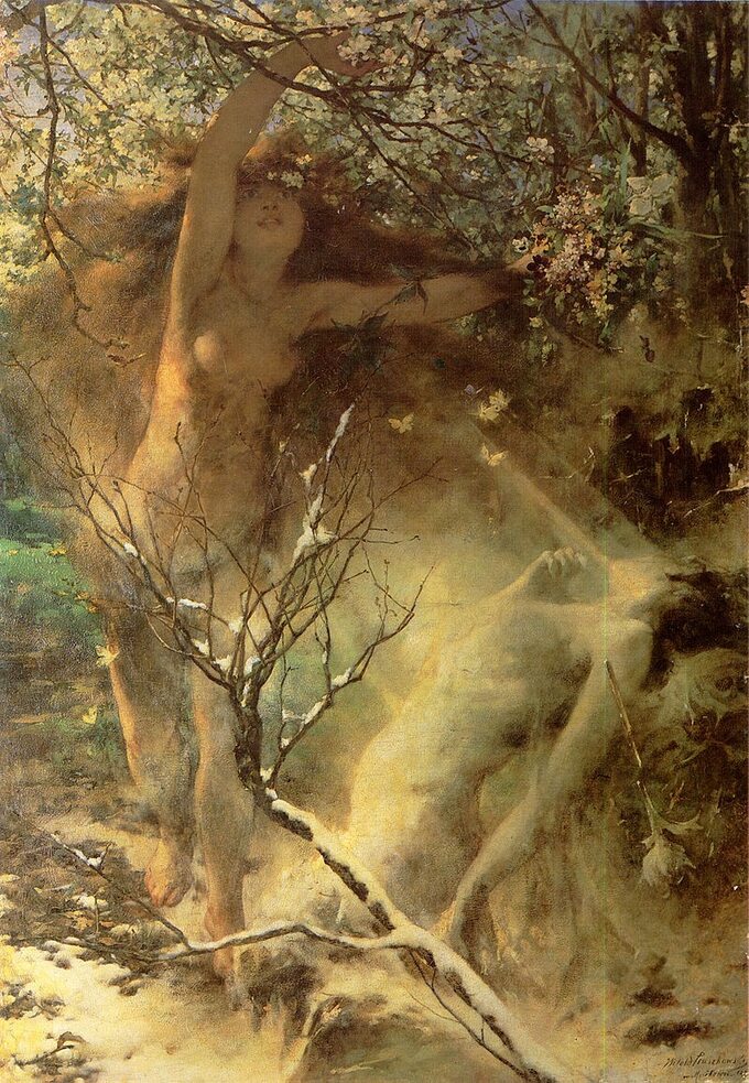 Witold Pruszkowski, Wiosna, 1887, olej na płótnie, Lwowska Galeria Obrazów