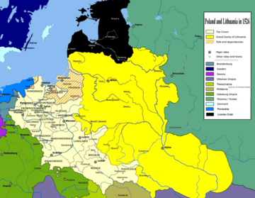 Mapa Polski i&nbsp;Litwy z&nbsp;1526 roku