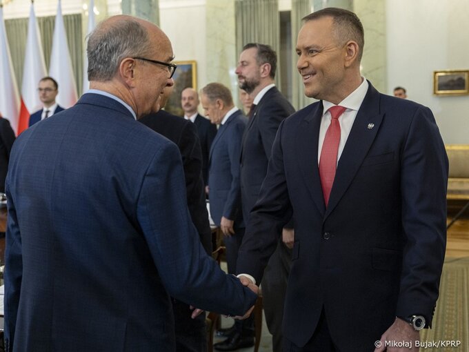 Marszałek Sejmu Włodzimierz Czarzasty i&nbsp;prezydent Karol Nawrocki