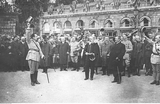 Armia polska we Francji - powitanie generała Józefa Hallera; lipiec 1918