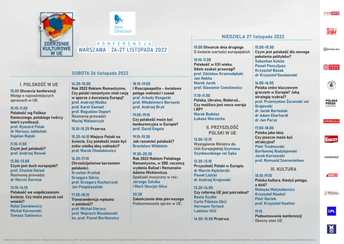 Program konferencji "Zderzenie kulturowe w UE"