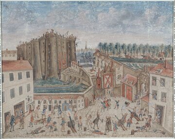 Zdobycie Bastylii w&nbsp;1789 roku. Mal. Claude Cholat