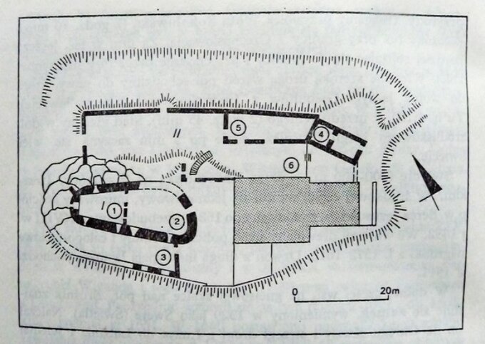 Plan zamku Świecie z przewodnika Janusz Czerwiński, Krzysztof R. Mazurski Sudety Zachodnie cz. III