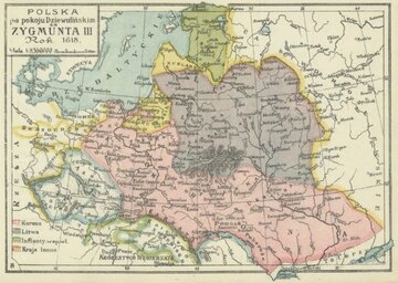 Rzeczpospolita za&nbsp;panowania Zygmunta III&nbsp;Wazy, po&nbsp;rozejmie w&nbsp;Dywilinie. Atlas historyczny Polski J&oacute;zefa Bazewicza z&nbsp;1923 roku