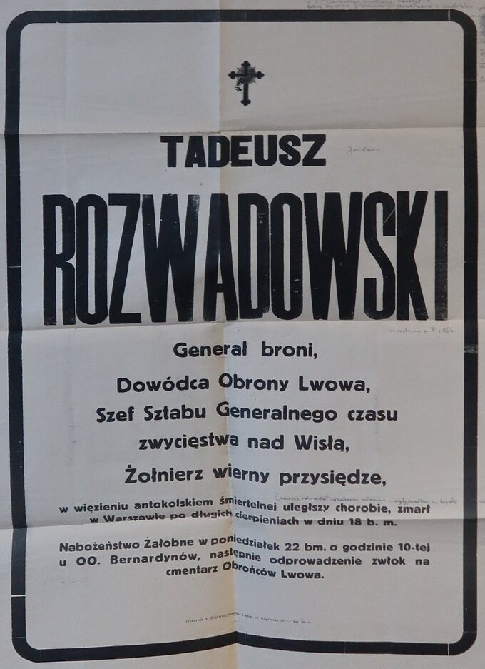 Gen. Tadeusz Rozwadowski - nekrolog
