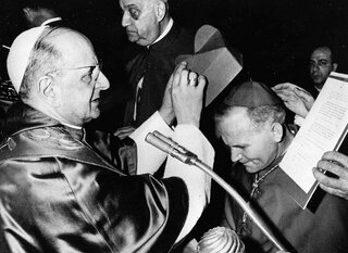 Papież Paweł VI i kardynał Karol Wojtyła