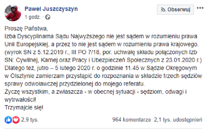Sędzia Paweł Juszczyszyn