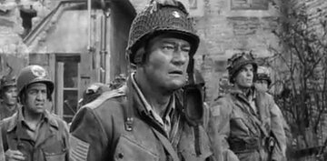 John Wayne w&nbsp;roli podpułkownika Benjamina H. Vandervoorta w&nbsp;Najdłuższym dniu (1962)