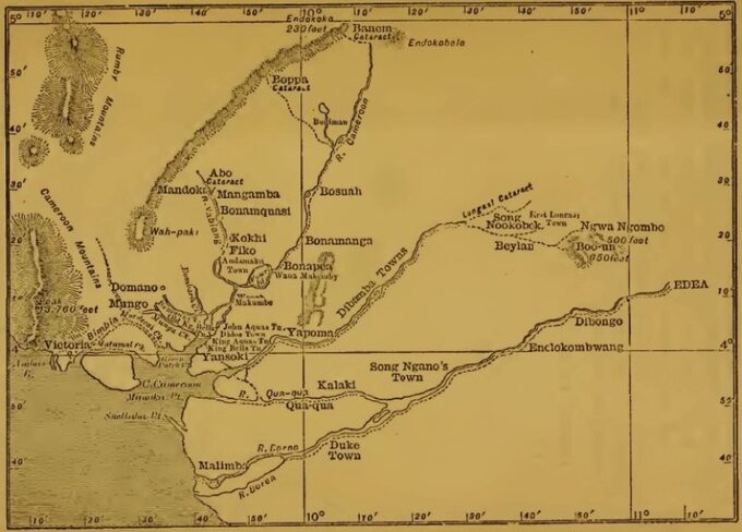 Kamerun. Mapa z 1884 roku