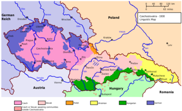Mapa narodowości Czechosłowacji w&nbsp;1930 roku