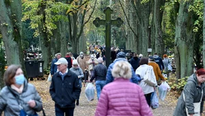 Miniatura: Tłumy na cmentarzach. "Maseczki? To nie...