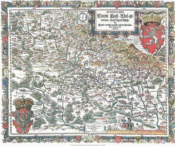 Mapa Śląska z&nbsp;XVI wieku autorstwa Martina Helwiga
