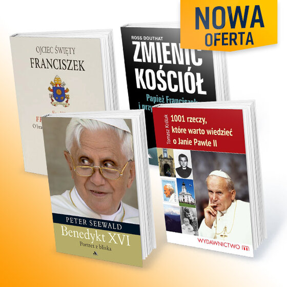 „Dziedzictwo papieży” – Roczny pakiet subskrypcji tygodnika Do Rzeczy + Historia Do Rzeczy „1001 rzeczy, które warto wiedzieć o Janie Pawle II”, „Benedykt XVI. Portret z bliska”, „Zmienić Kościół. Papież Franciszek i przyszłość katolicyzmu”, „Encyklika Fratelli Tutti. O braterstwie i przyjaźni społecznej”.