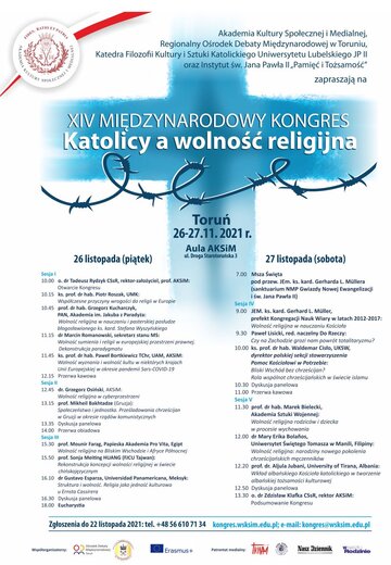 Plakat Kongresu "Katolicy a&nbsp;wolność religijna"