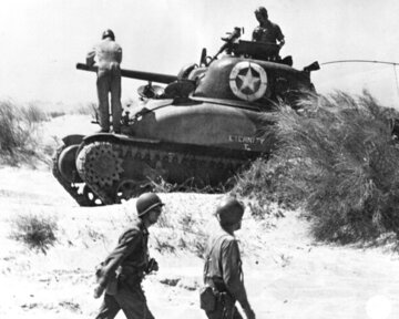 Amerykanie podczas lądowania na&nbsp;Sycylii, 10 lipca 1943&nbsp;r.