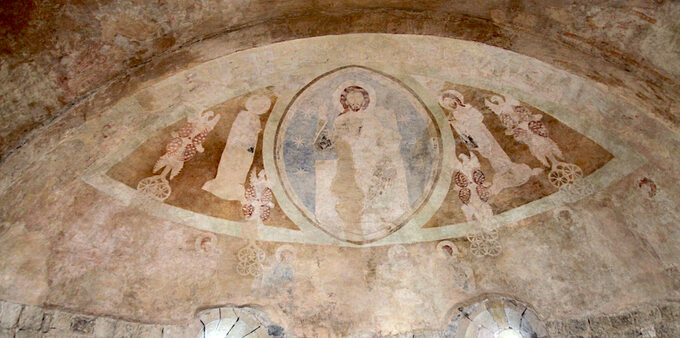 Archikolegiata w Tumie - malowidło romańskie