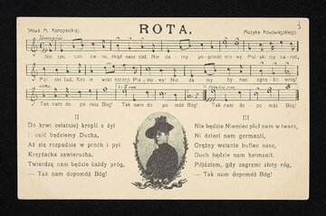 Rota, poczt&oacute;wka ze&nbsp;zdjęciem M. Konopnickiej, Wilno, przed 1916