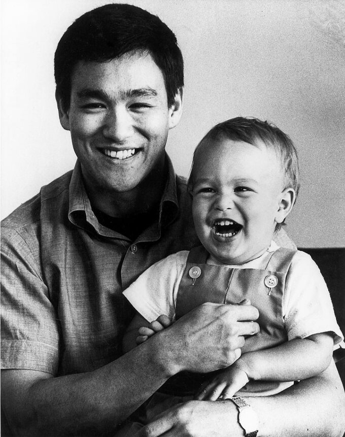 Bruce Lee ze swoim synem Brandonem
