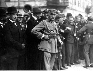 J&oacute;zef Piłsudski z&nbsp;ministrem Eugeniuszem Kwiatkowskim, 8&nbsp;sierpnia 1926&nbsp;r.