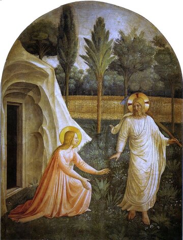 &bdquo;Noli me tangere&rdquo;. Spotkanie Marii Magdaleny ze&nbsp;Zmartwychwstałym. Fresk Fra Angelico