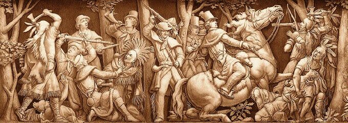 Fryz z rotundy Kapitolu przedstawiający śmierć Tecumseha