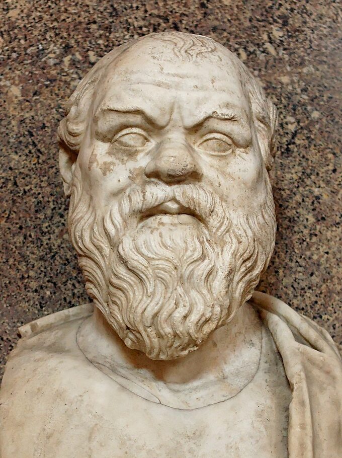 Sokrates. Rzeźba ta to rzymska kopia greckiego oryginału z IV w. p.n.e