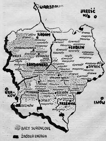 Mapa Centralnego Okręgu Przemysłowego