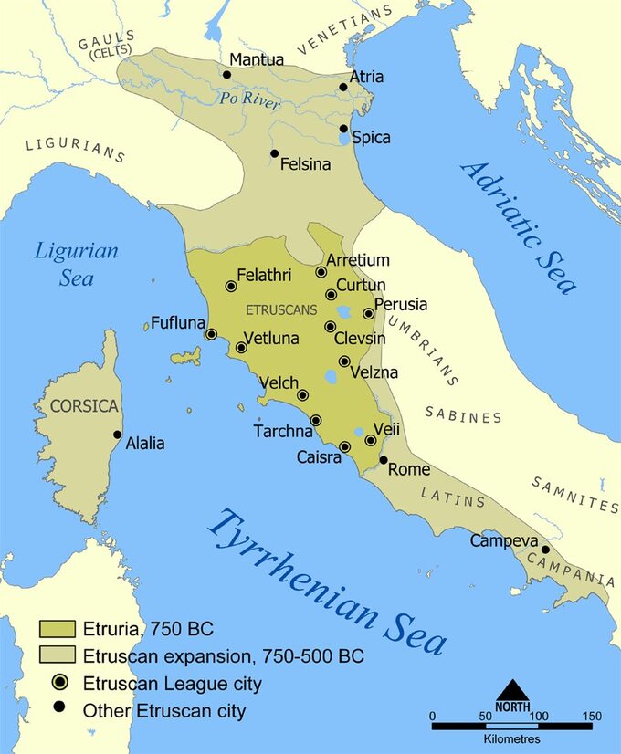 Ziemie pod władaniem miast-państw etruskich