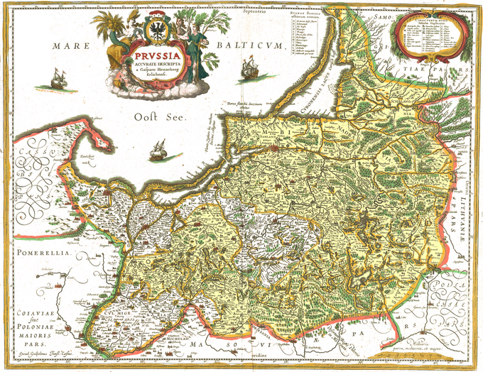 Prusy Książęce i Prusy Królewskie (mapa z 1576 roku)