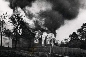 Pacyfikacja Michniowa -&nbsp;Niemcy podpalają wieś i&nbsp;mordują mieszkańc&oacute;w. Lipiec 1943