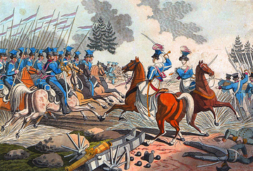 Emilia Plater na czele ułan&oacute;w. Autor: Georg Benedikt Wunder
