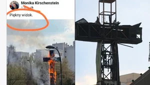 Miniatura: Spłonął historyczny krzyż papieski. Była...