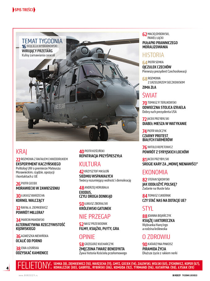 SPIS TREŚCI -&nbsp;&bdquo;Do&nbsp;Rzeczy&rdquo; nr 2: Kto nas wrobił w&nbsp;caracale.  Ujawniamy kulisy afery z&nbsp;francuskimi śmigłowcami