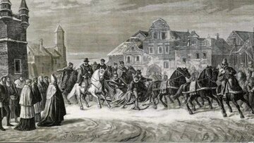 &bdquo;Kr&oacute;l Henryk Walezy przybywa do&nbsp;zamku w&nbsp;Międzyrzeczu&rdquo; Feliks Sypniewski (1882)