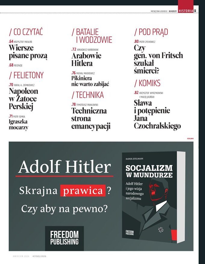 "Historia DoRzeczy", kwiecień 2026 -&nbsp;spis treści (2)