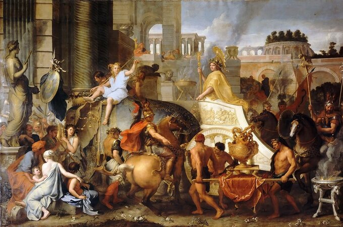 Triumfalny wjazd Aleksandra do Babilonu (mal. Charles Le Brun, 1665)