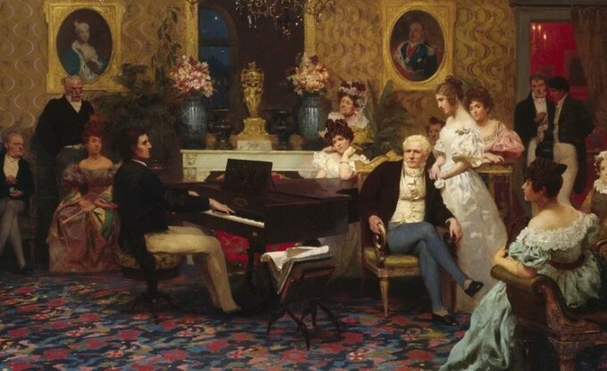 Chopin w czasie koncertu. Mal. H. Siemiradzki