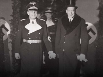 Joachim von Ribbentrop, minister spraw zagranicznych III&nbsp;Rzeszy, podczas oficjalnej wizyty w&nbsp;Polsce 25 stycznia 1939&nbsp;r. z&nbsp;szefem polskiego MSZ J&oacute;zefem Beckiem