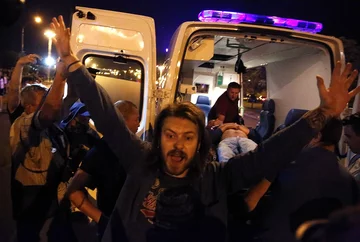 Ranni podczas walk z milicją w Mińsku 