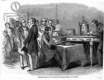 Wysłanie pierwszego telegramu z&nbsp;USA do&nbsp;Francji, 1851 rok